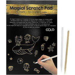 Μπλοκ Magic Scratch 40 Μαύρες Σελίδες και 2 ξυλάκια 21x14,5 εκ