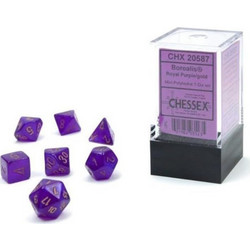 Σετ 7 Mini Πολυεδρα Ζαρια - Borealis Luminary Royal Purple/gold - Csx20587
