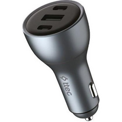 ttec SmartCharger Trio PD 130W Car Fast Charger 2 USB-C + USB-A Black (2CKP05S) Ασημί