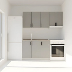 Κουζίνα Modest Σετ 5 Κουτιών Γκρι Άνω Κουτιά 170cm Κάτω 110cm