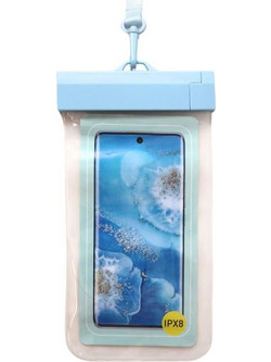 Waterproof Θήκη inos για Smartphones έως 6.9" Διάφανο-Γαλάζιο