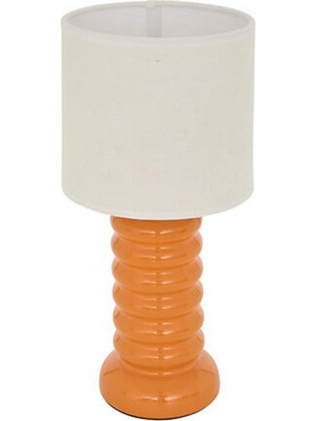 Φωτιστικό επιτραπέζιο πορτοκαλί stoneware Φ15Η33,5cm - Plastona