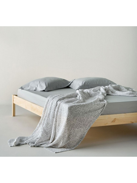 Κουβέρτα Evanthia 22 White-Grey Kentia Μονό 160x240cm 100% Βαμβάκι