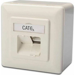 Digitus Μονή Εξωτερική Πρίζα Δικτύου RJ45 Τύπου Cat6 σε Λευκό Χρώμα DN-9007-S-1 DN-9007-S-1