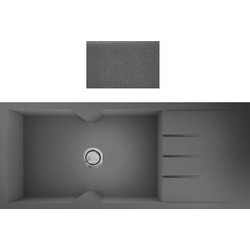 Crown Quadra Q-16 Ένθετος Νεροχύτης Γρανίτη Titanium 116x50cm