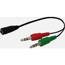 GBC 14.1560.27 Καλώδιο 3.5 mm TRRS Θηλυκό σε 2x3.5 mm TRS Αρσενικό - 20 cm