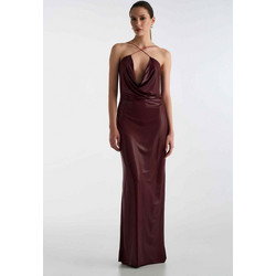 Lurex Maxi Dress Burgundy