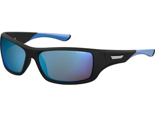 Polaroid Eyewear PLD7013/S EL9/5X Αθλητικά Γυαλιά Ηλίου Ορθογώνια Κοκάλινα Μαύρα με Μπλε Polarized Φακό