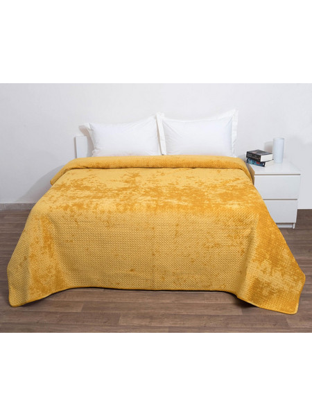 Anna Riska Κουβερτώριο Velvet Υπέρδιπλο 220x240 Verona Mustard