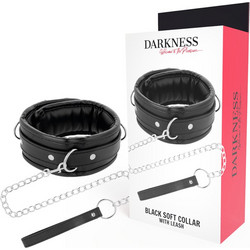 SOFT LEATHER NECKLACE WITH CHAIN - DARKNESS