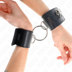 Kink Fixed Χειροπέδες with Ring & Padlock Closure Μαύρες