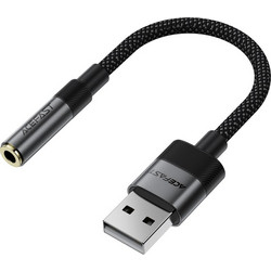 Acefast J13 USB-A to 3.5mm mini jack adapter - black