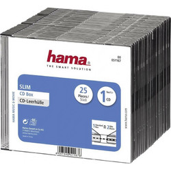 HAMA CD Box Slim για 1 Δίσκο με Διάφανη Πρόσοψη σε Μαύρο Χρώμα 25τμχ 51167