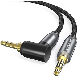 CABLETIME καλώδιο ήχου 3.5mm CT-P11RGN, γωνιακό, AUX, 1m, μαύρο