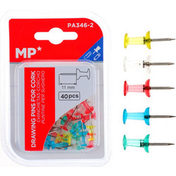 MP χρωματιστές πινέζες για πίνακα PA346-2, 11mm, 40τμχ