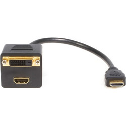 POWERTECH αντάπτορας HDMI σε HDMI & DVI CAB-H168, 4K/30Hz, 30cm, μαύρος