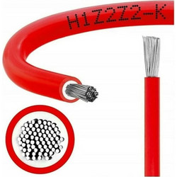 TIPA καλώδιο φωτοβολταϊκών 10mm2, 1500V, Solar cable 500μ. κόκκινο