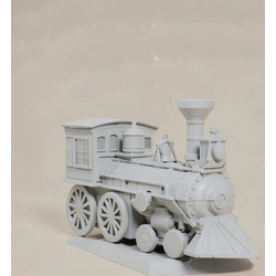 Άβαφη 3D Φιγούρα Super Basic Steam Locomotive για Βάψιμο DIY (Δώρο τα Χρώματα)
