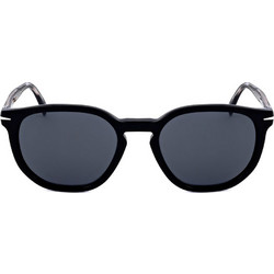 David Beckham DB1099/S 807/IR Ανδρικά Γυαλιά Ηλίου Στρογγυλά Κοκάλινα Μαύρα με Μαύρο Polarized Φακό