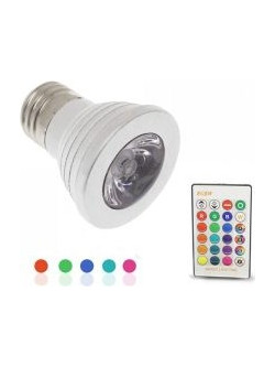 LED Λάμπα E27 5W 220V 450LM RGBW με Ασύρματο Χειριστήριο RZ-0064