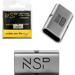 NSP ΜΕΤΑΤΡΟΠΕΑΣ USB-C FEMALE TO USB-C FEMALE 80GBPS 240W 48V 5A ALUMINIUM SILVER