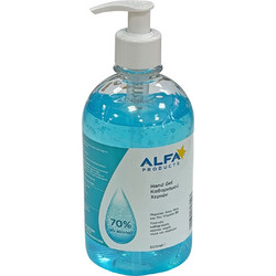 Hand gel καθαρισμού χεριών γαλάζιο, περιέχει aloe vera και Pro Vitamin B5 500ml 002617 ΚΩΔ.17325