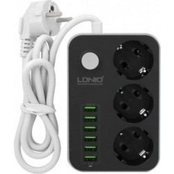 Ldnio Πολύπριζο 3 Θέσεων με USB και μήκος καλωδίου 1.6m SC3631