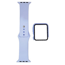 Θήκη πλήρους οθόνης από σιλικόνη για Apple Watch 38mm σε Λιλά Λιλά Band and Case Σιλικόνη & Σκληρό πλαστικό