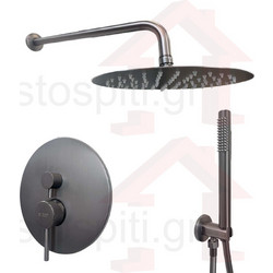 Εντοιχιζόμενο Σετ Ντουζ ICON INDUSTRIAL 740HIS-GSM-HZ Gun Metal Grey PVD 10936100