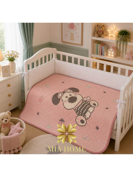 MIA HOME ΚΟΥΒΕΡΛΙ ΒΡΕΦΙΚΟ ΣΚΥΛΑΚΙ 100x120 ΡΟΖ