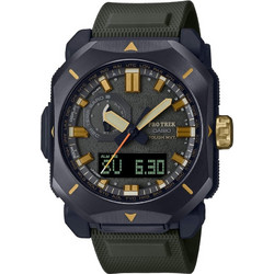 Casio Pro Trek Ανδρικό Ρολόι Χρονογράφος Solar με Λαδί Καουτσούκ Λουράκι PRW-6900Y-3ER