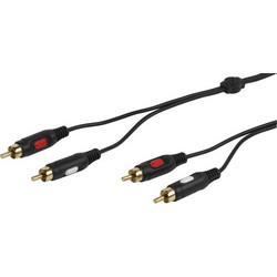 VIVANCO AUDIO CONNECTION GOLD PLATTED CABLE 2x RCA to 2x RCA 1.8m black