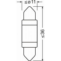 Osram C5W SV8,5-8 Ledriving SL LED 12V 0.6W 1τμχ