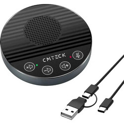 CMTECK επιτραπέζιο μικρόφωνο LE2102 με ηχείο, omnidirectional, USB/USB-C, μαύρο