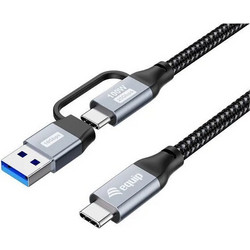 Equip USB 3.2 Cable USB-C male - USB-A / USB-C 100W Μαύρο 3m 128433