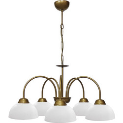 Heronia Lighting Bella/5L-Sfera Gold Mat-White Κρεμαστό Φωτιστικό