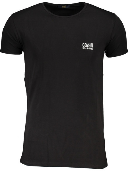 CAVALLI CLASS Ανδρικό Κοντομάνικο T-shirt με Λογότυπο Μαύρο, QXO03AJD003