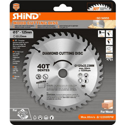 Shind Διαμαντοδισκος Κοπης Ξυλου Φ125 (SHI-94955) (SHI94955)