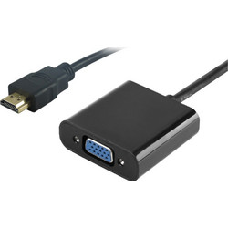 POWERTECH αντάπτορας HDMI σε VGA (F) PTH-023, 1920x1200p -Μαύρο