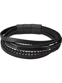 Lotus Ανδρικό Βραχιόλι από Ατσάλι Δέρμα LS2144-2/3
