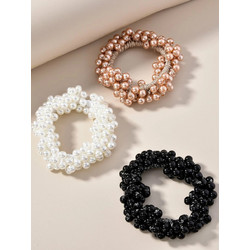 Σετ 3τμχ Scrunchies με Πέρλες (6cm) | AC127, hrd-AC127