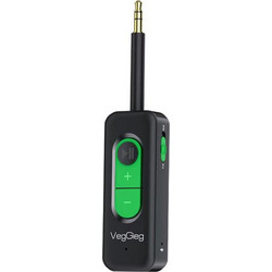 VegGieg V-UB505 Bluetooth Transmitter Receiver 2-in-1 έξοδος AUX 3.5mm και USB-C με Ενσωματωμένο Μικρόφωνο Μαύρο