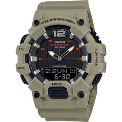 Casio Ανδρικό Ρολόι Χρονογράφος με Μπεζ Καουτσούκ Λουράκι HDC-700-3A3VEF