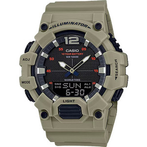 Casio Ανδρικό Ρολόι Χρονογράφος με Μπεζ Καουτσούκ Λουράκι HDC-700-3A3VEF