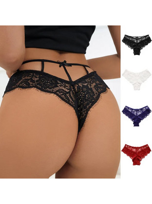Lace G-String Panties Black