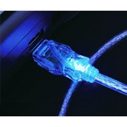 AKASA USB-18-BL USB2.0 TYPE A TO B BLUE LED CABLE 1.8M BULK