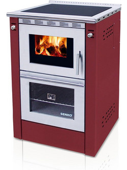 Senko SG-60 Bordeaux Ξυλόσομπα με Φούρνο