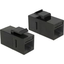 DELOCK DELOCK Keystone module RJ45 86381, θηλυκό σε θηλυκό, Cat 6 UTP, μαύρο
