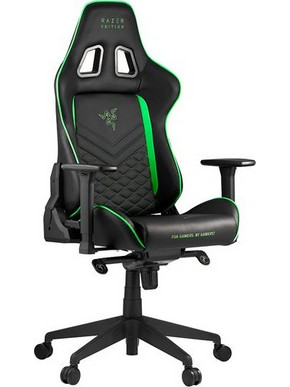 Razer Tarok Pro Καρέκλα Gaming Δερματίνης με Ρυθμιζόμενα Μπράτσα Μαύρη Πράσινη REZ-0002