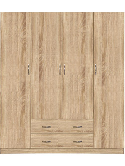 HomeMarkt Τετράφυλλη Ντουλάπα Ρούχων Sonoma 200x56x180cm HM353.02